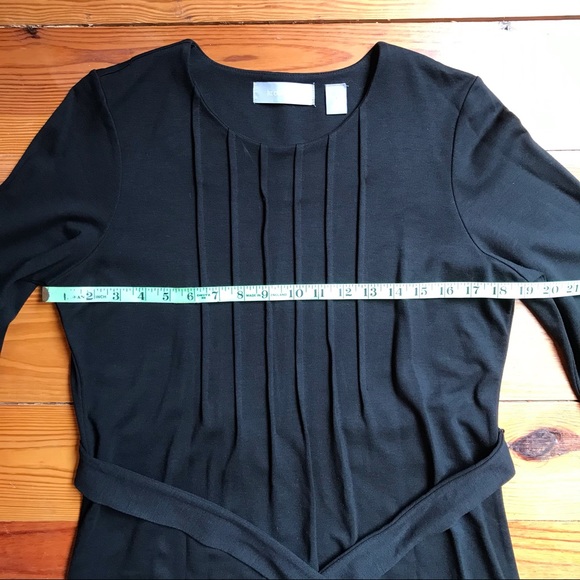 Liz Claiborne Basic Black Belted 3/4 Sleeve Dress, EUC, M - Picture 6 of 14